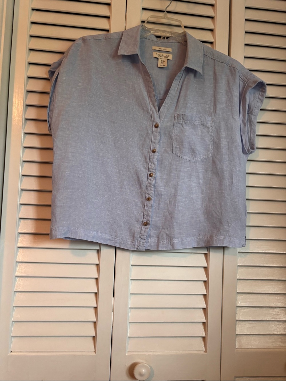 Rachel Zoe Light Blue Linen Shirt